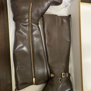 Michael Kors Brown leather buckle riding boots!